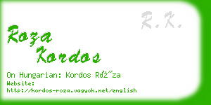 roza kordos business card